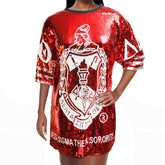 DST Sorority Red and White Sequin Jersey Shirt